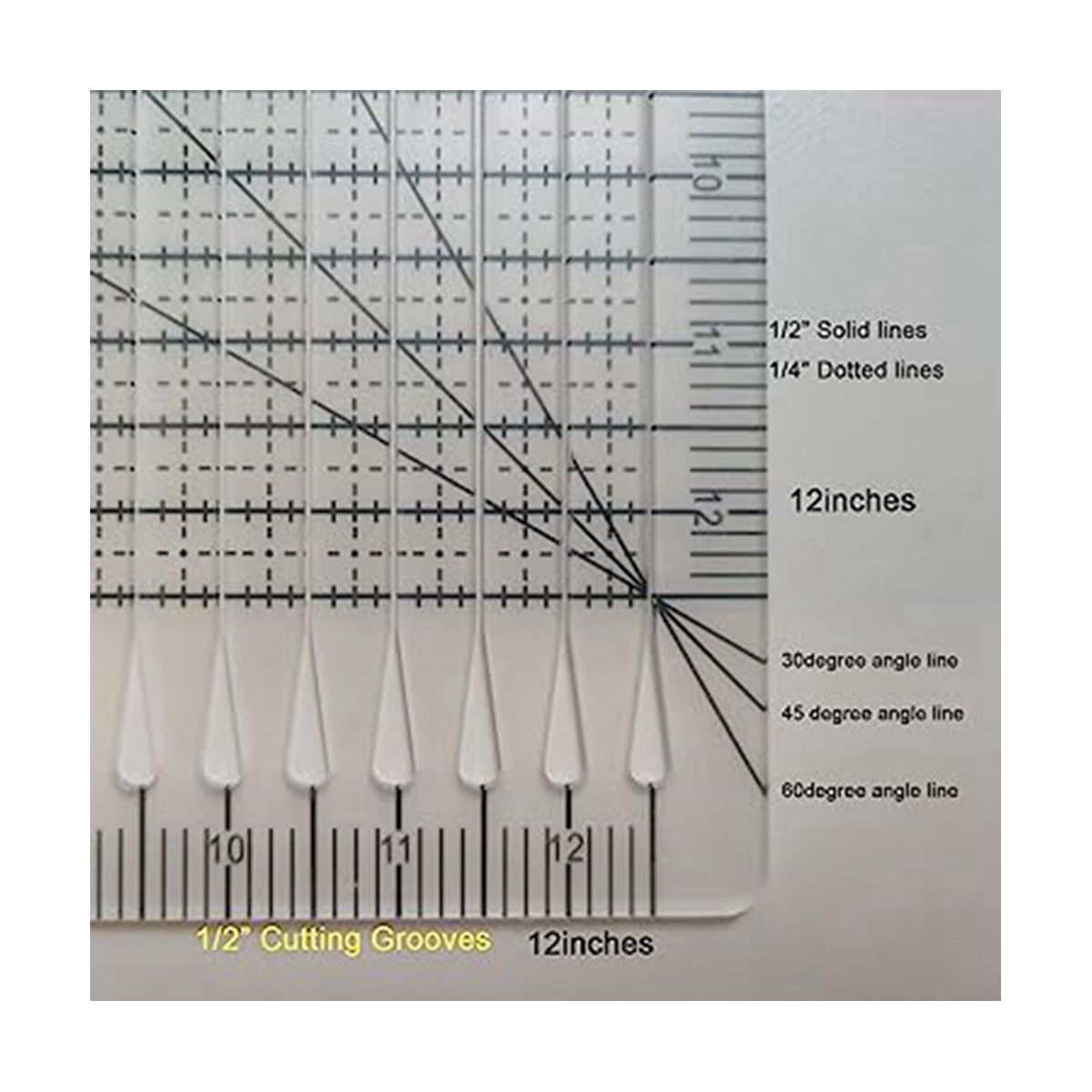 Quilting Ruler, 12X12Inch Stripology Rulers for Quilting, Slotted Quilting  Rulers for Cutting, Sewing Ruler DIY 